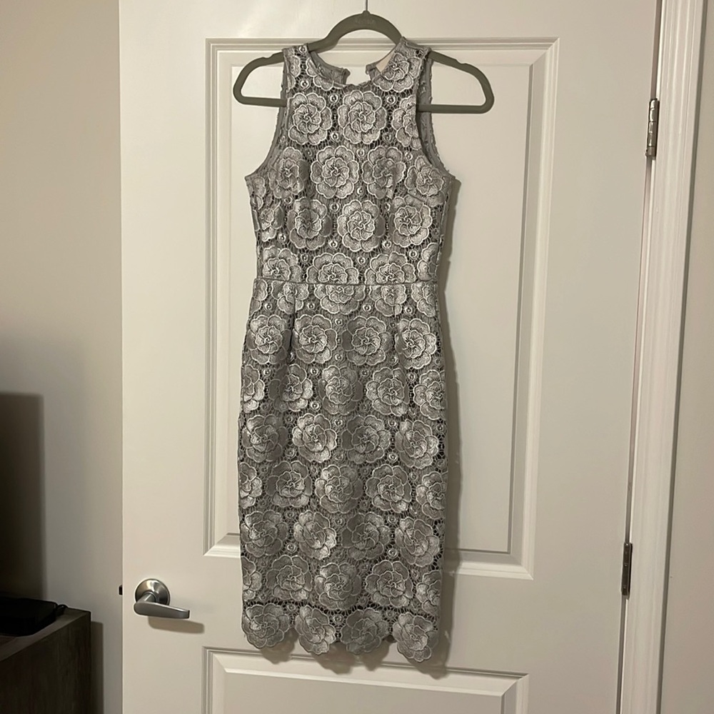 Silver BHLDN Fitted Dress, size 0